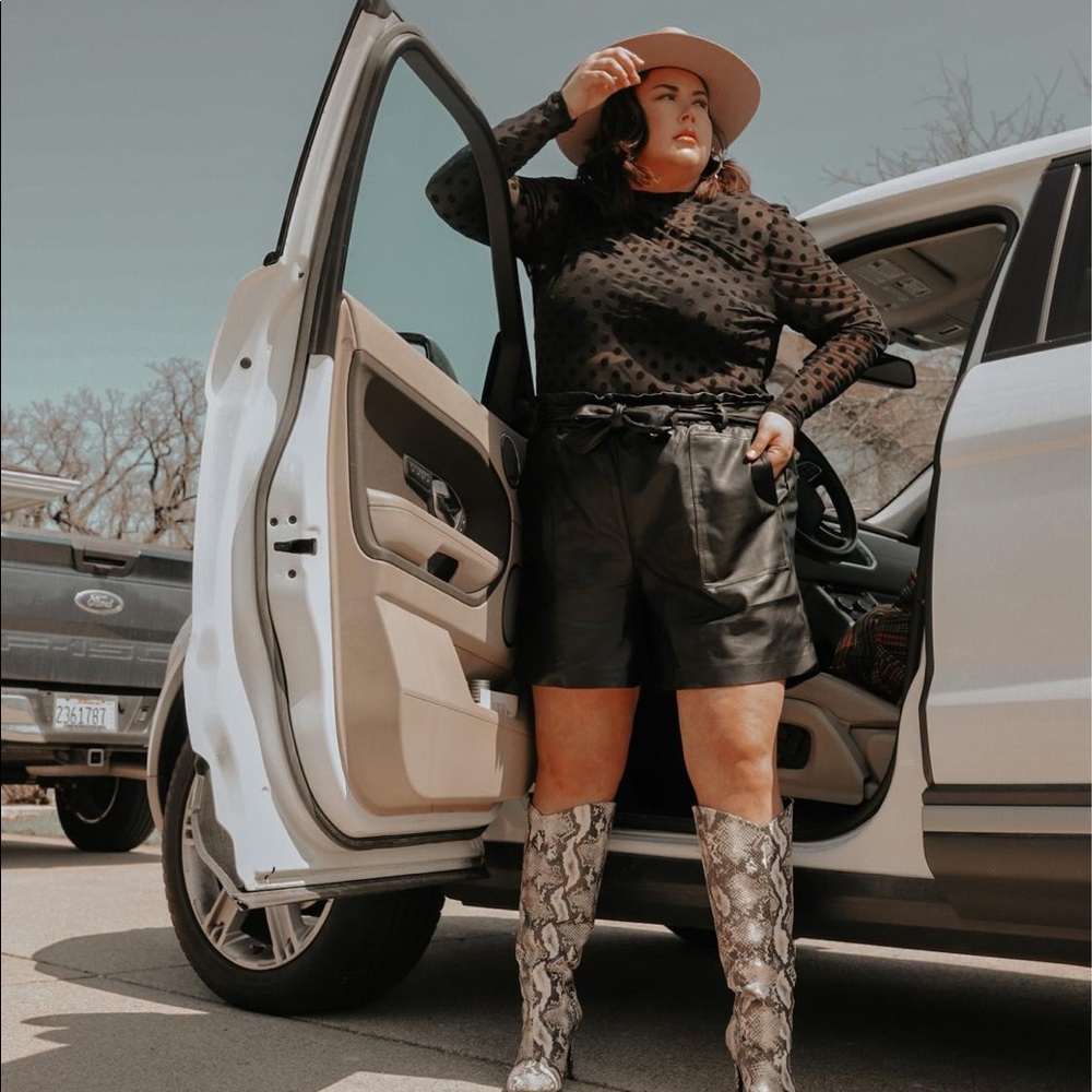 Eloquii faux leather shorts